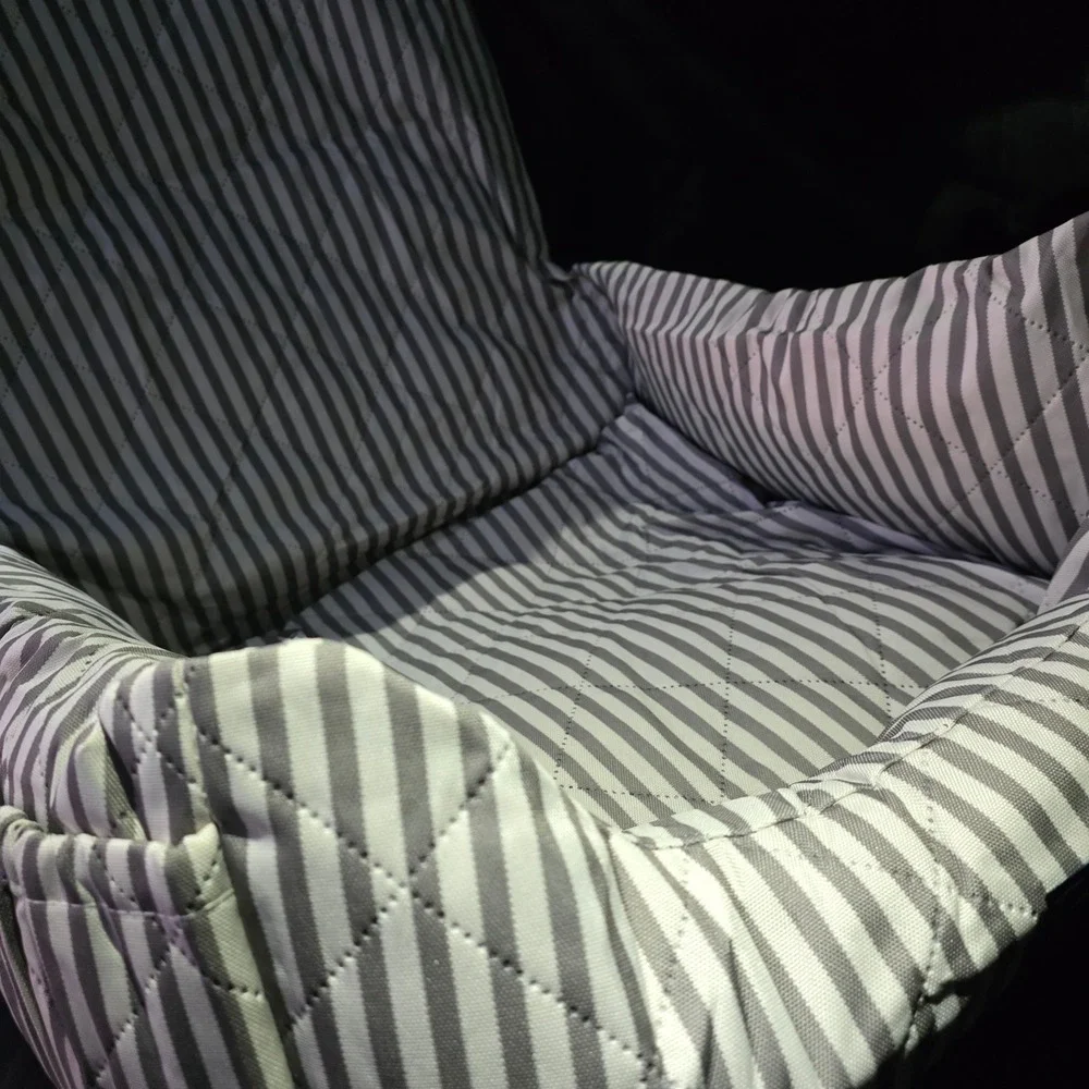 Car Seat Bed for Small Dog Cat Travel‎ Carrier Pad Clips Straps Stripes